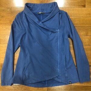 The North Face Women's Asymmetrical Long Sleeve Zip Front Blue Jacket Size L